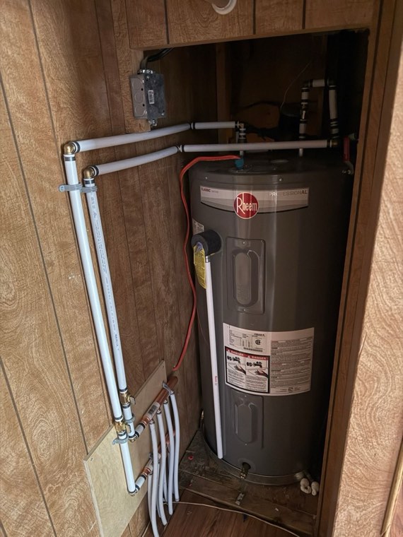 Electric water heater with new PEX piping